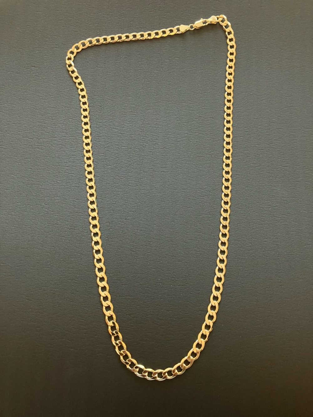 Curb Chain Necklace 14K Yellow Gold Bonded 24”